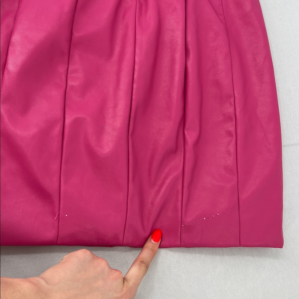 Faux leather hot pink rhinestone mini dress S Barbiecore party club Vegas Bday - Picture 11 of 16